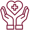 Coughlin Insurance Life Disability Health Maroon Heart Hands Medical Icon 2